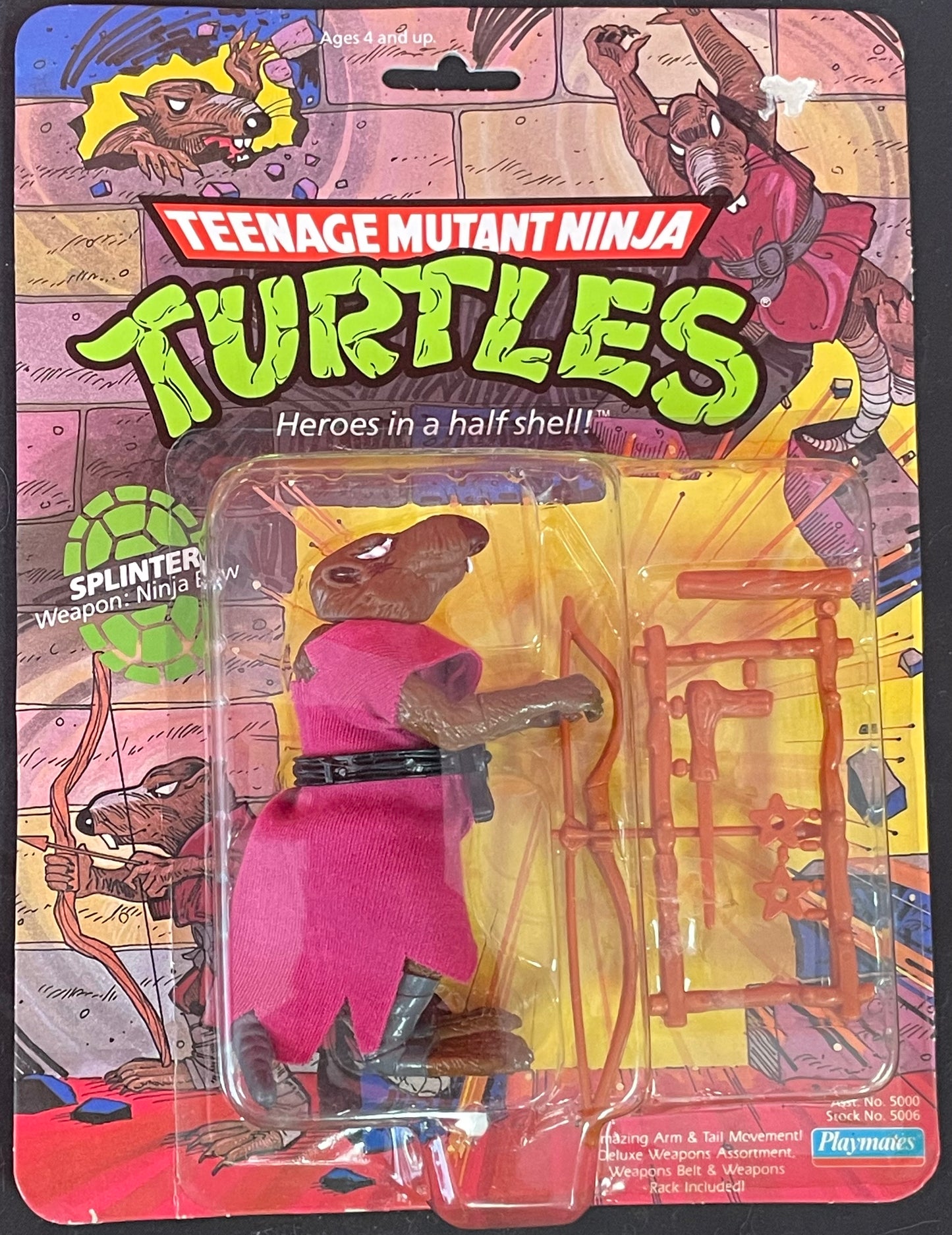 Teenage Mutant Ninja Turtles Splinter 10 back sealed vintage action figure