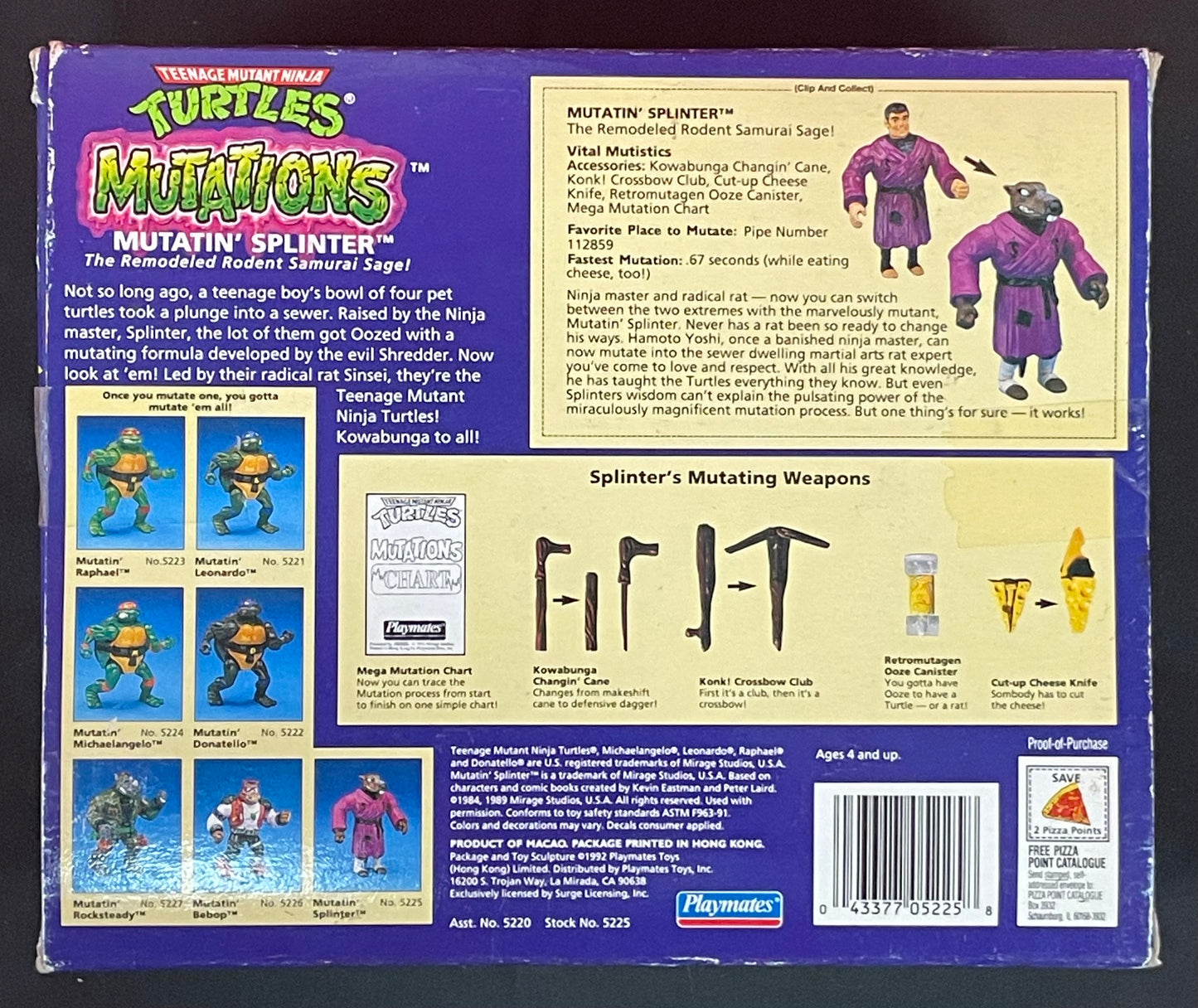 TMNT Mutatin’ Splinter 1984 vintage action figure MIB