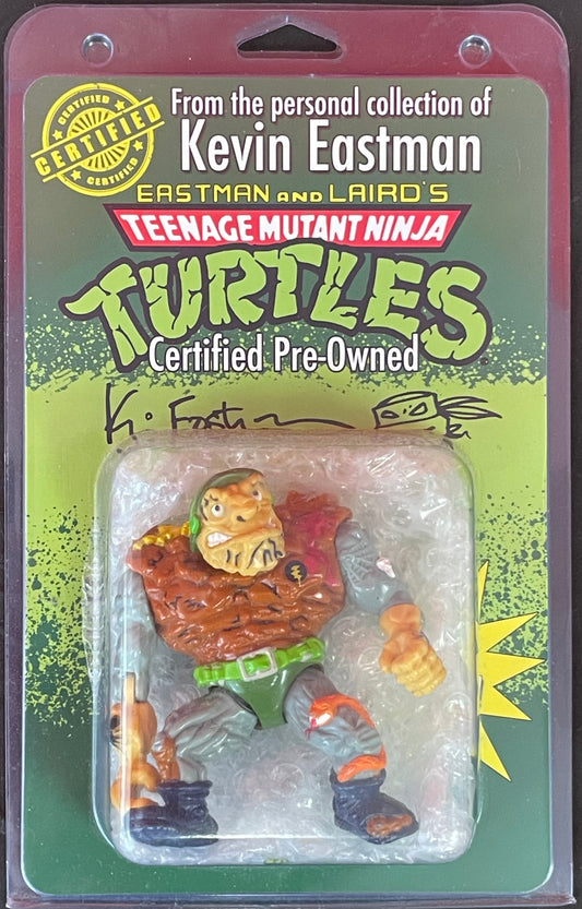 Teenage Mutant Ninja Turtles General Tragg vintage action figure signed by Kevin Eastman