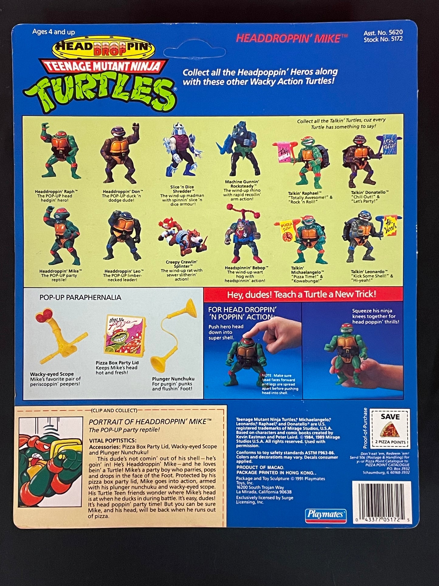 TMNT Head Dropping Michelangelo 1991 MOC