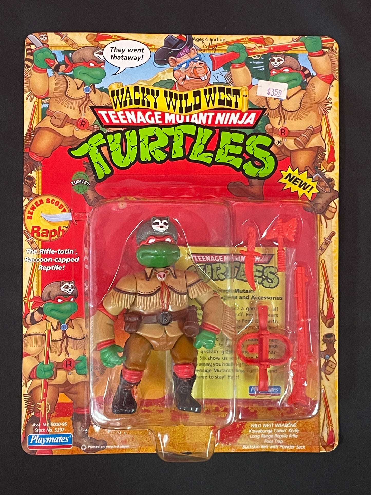 TMNT Sewer Scout Raphael 1992 MOC Unpunched vintage figure