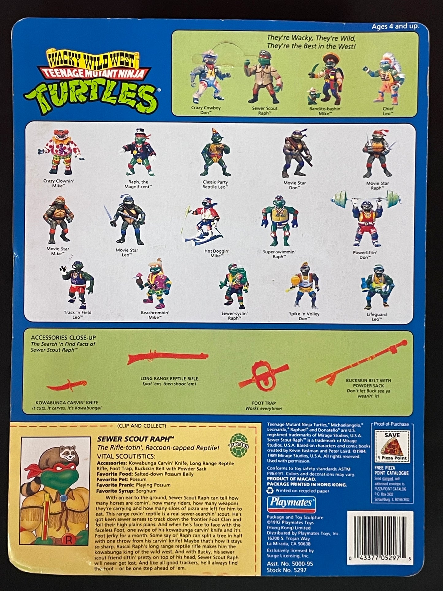 TMNT Sewer Scout Raphael 1992 MOC Unpunched vintage figure