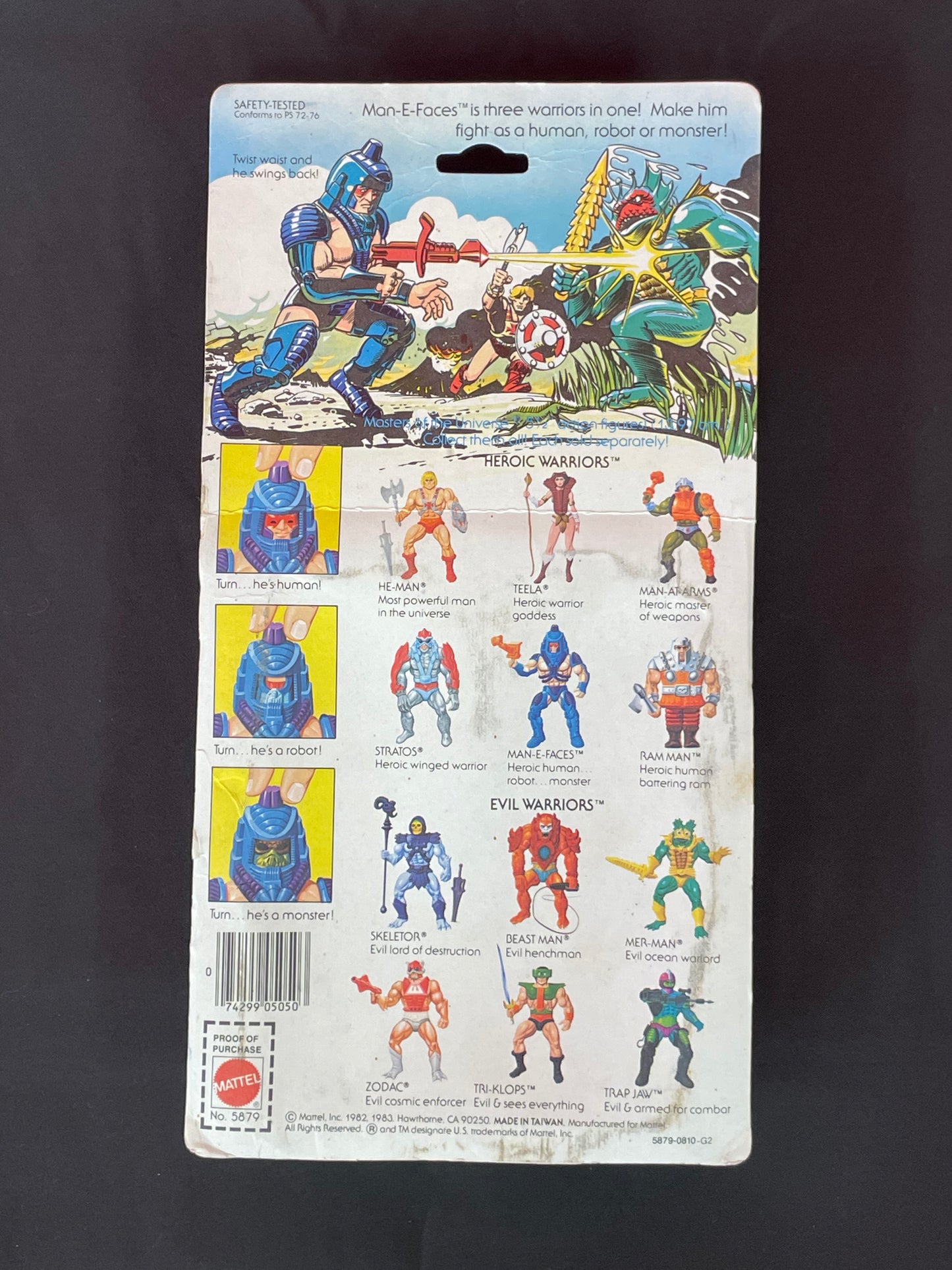 Masters of the Universe vintage Man-E-Faces