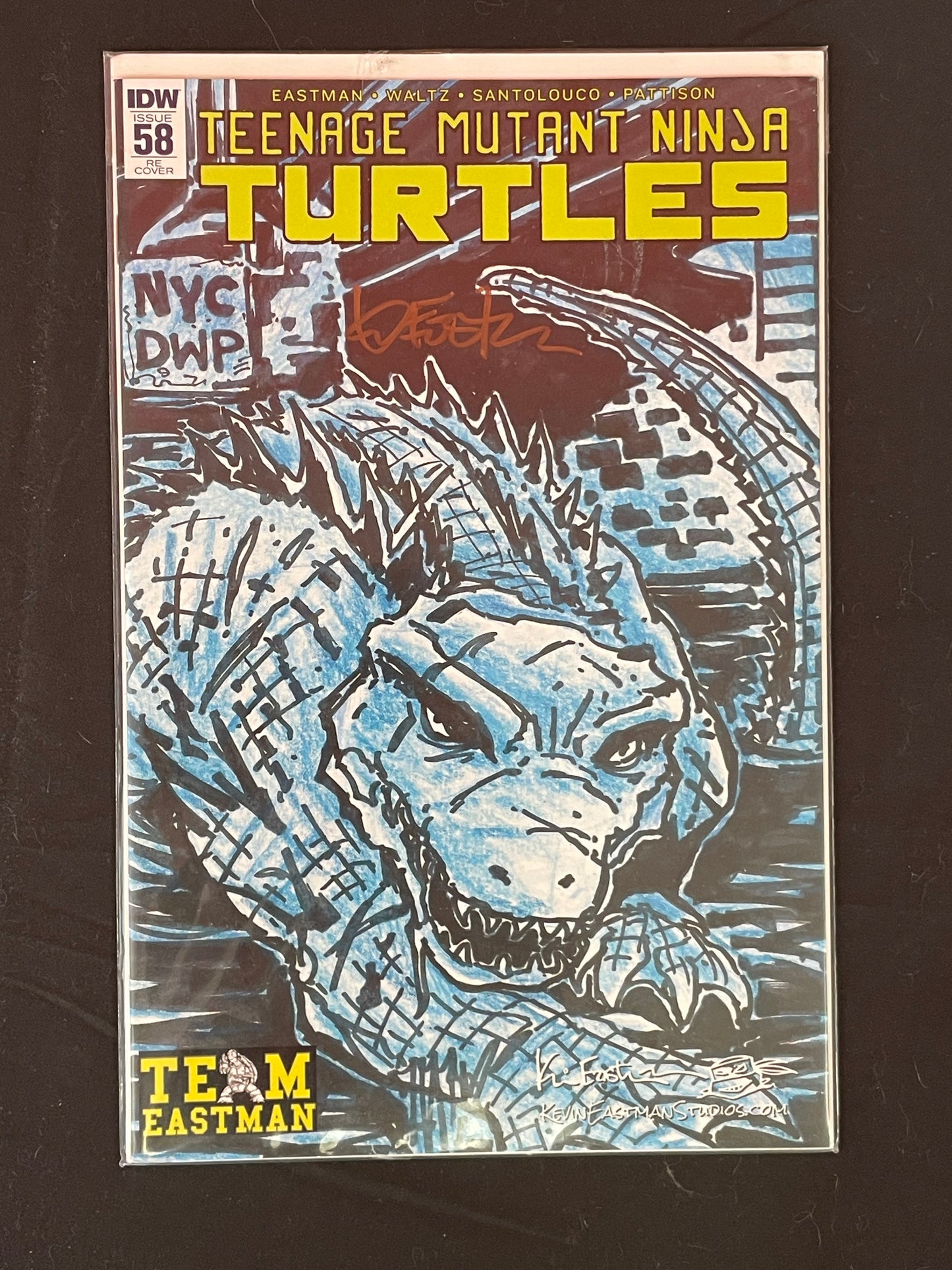 Teenage Mutant Ninja Turtles #58 IDW Recover Team Eastman variant signed by Kevin Eastman